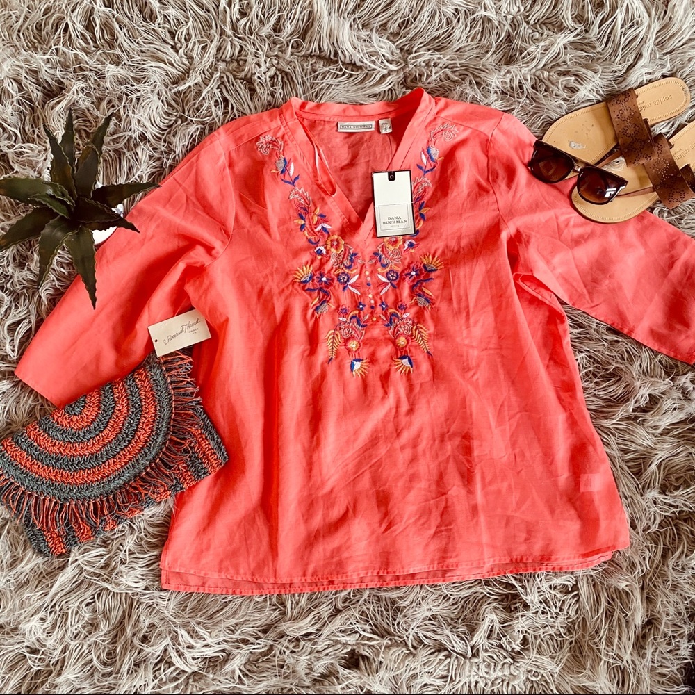 NWT CLEARANCE Dana Buchman Embroidered Cover up